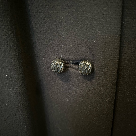 Elegant Vintage Black Wool Coat with Mink Collar - Picture 4 of 6